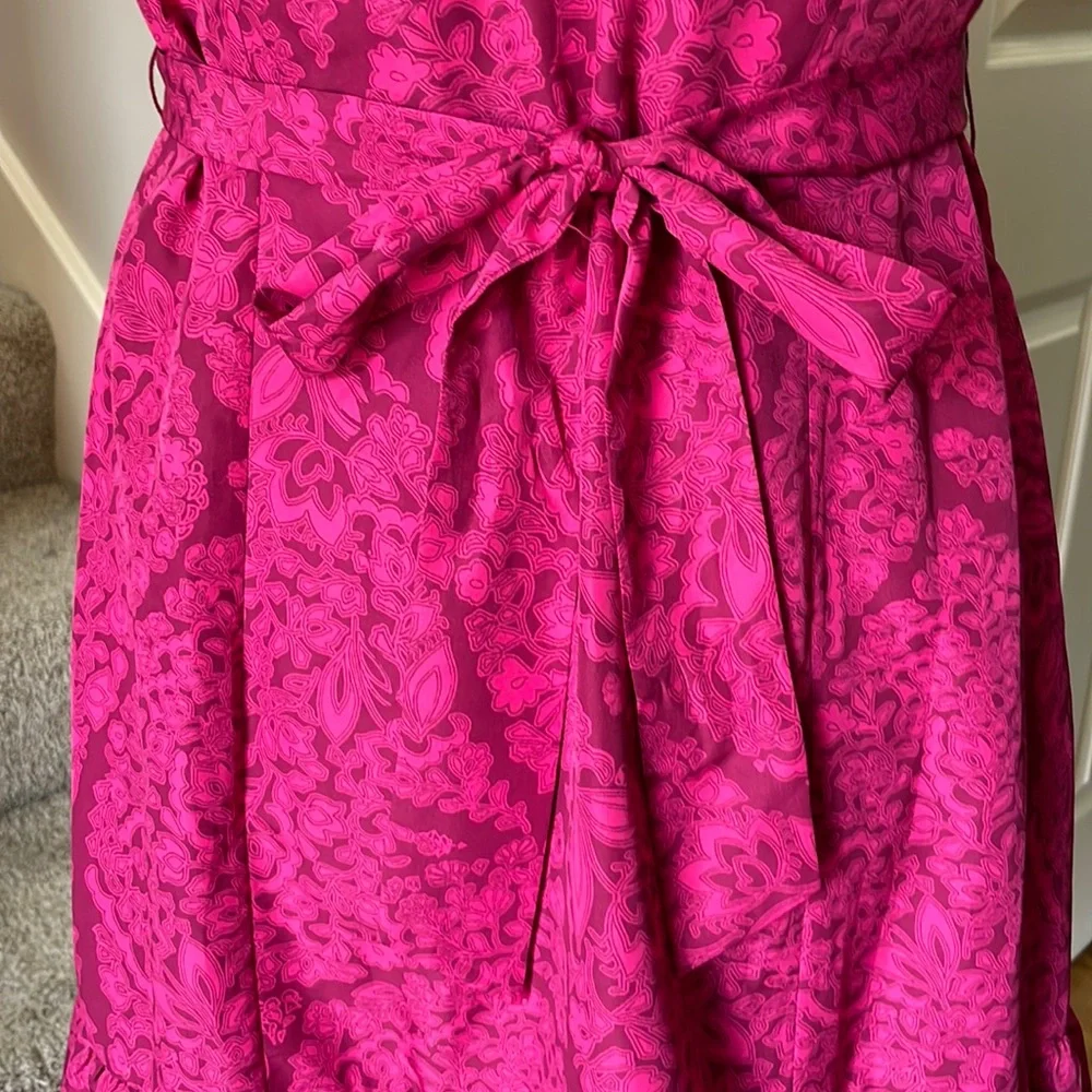 White House Black Market Fuchsia Sequin Retro Fit & Flare Dress Size S - Picture 10 of 13